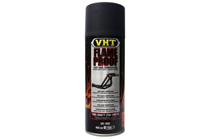 PEINTURE VHT FLAMEPROOF, TEMPERATURE EXTREME, NOIR MAT