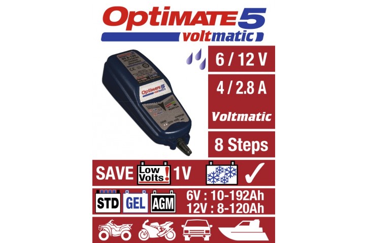 CHARGEUR de batterie OPTIMATE 5 Voltmatic 100% Automatique 