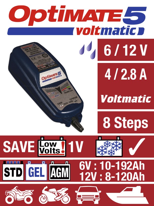 Chargeur de Batterie Optimate 5 Voltmatic 6/12V