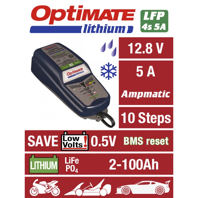 Chargeur de Batterie Optimate Lithium 100% Automatique