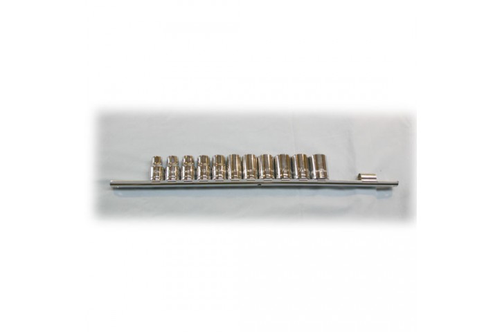 SERIE DE DOUILLES SUR RACK CARRE 1/4 DE 5 mm (3/16'') A 13 mm (1/2'')